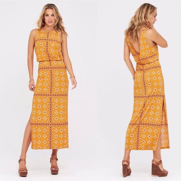 TIGERLILY Anja Yellow Stretch Reversible Maxi Dress - Picture 2 of 10